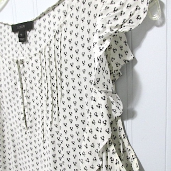 J.CREW Sleeveless Ruffled Silk Top, Size 10 - Picture 2 of 10